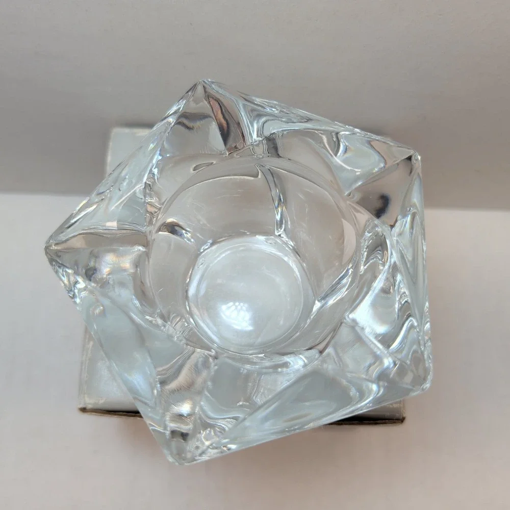 PartyLite Windswept Votive Holder P0103 24% Full Lead Crystal American Made Box - Picture 4 of 12